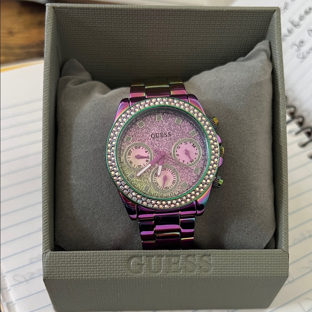Brand New Guess Iridescent Purple Women's Watch